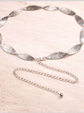 49 inch silver Leaf Chain Waist Belt - Women Jewelry
